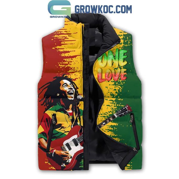 Bob Marley One Love For 2024 Sleeveless Puffer Jacket