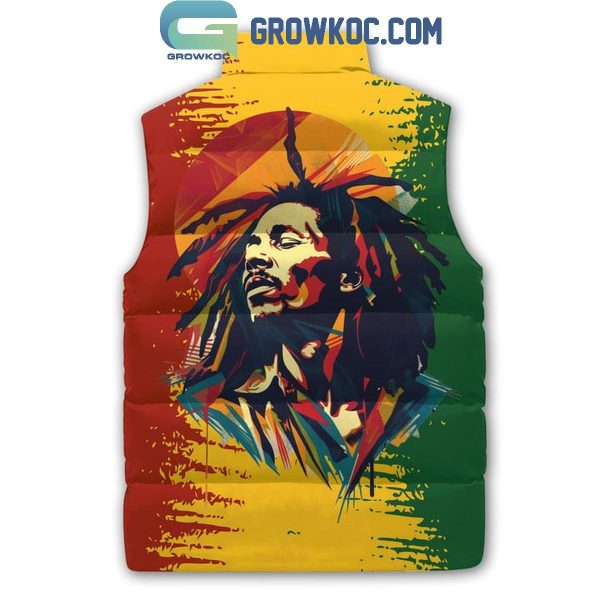 Bob Marley One Love For 2024 Sleeveless Puffer Jacket