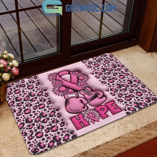 Breast Cancer Awareness HOPE Breast Cancer Fighters Pink Ribbon Doormat