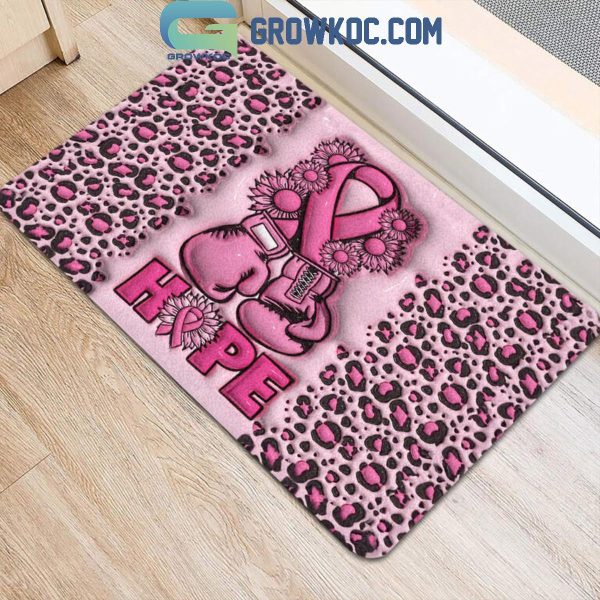 Breast Cancer Awareness HOPE Breast Cancer Fighters Pink Ribbon Doormat