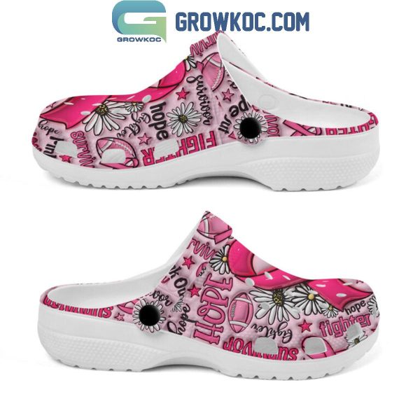 Breast Cancer Awareness Pink Ribbon Breast Cancer Fighters Crocs Clogs