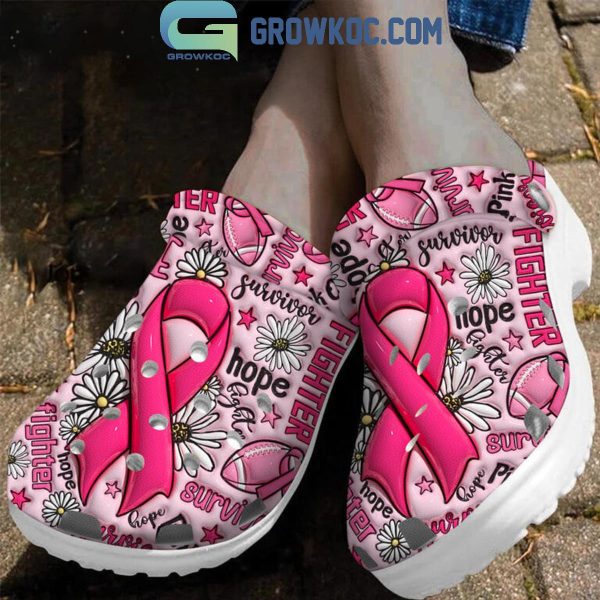 Breast Cancer Awareness Pink Ribbon Breast Cancer Fighters Crocs Clogs