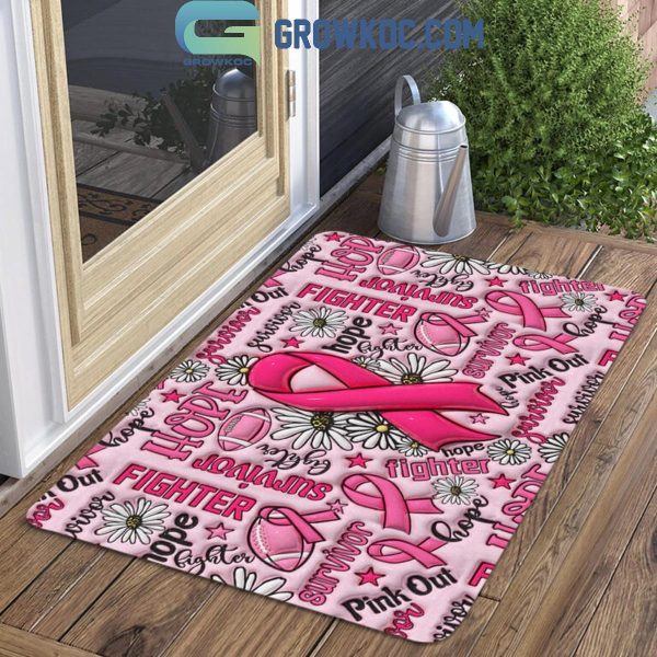 Breast Cancer Awareness Pink Ribbon Breast Cancer Fighters Doormat