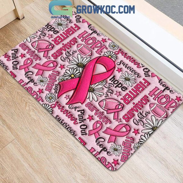 Breast Cancer Awareness Pink Ribbon Breast Cancer Fighters Doormat