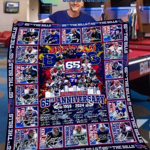 Buffalo Bills 65th Anniversary 1959-2024 Fleece Blanket Quilt