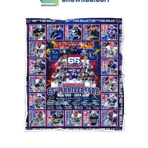 Buffalo Bills 65th Anniversary 1959-2024 Fleece Blanket Quilt