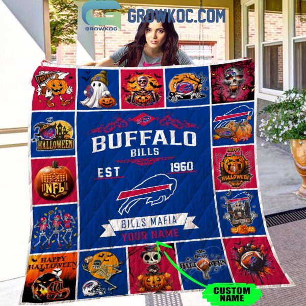 Buffalo Bills Bill Mafia Est. 1960 Halloween Personalized Fleece Blanket Quilt