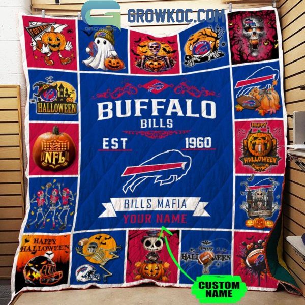 Buffalo Bills Bill Mafia Est. 1960 Halloween Personalized Fleece Blanket Quilt