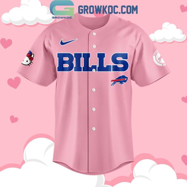 Buffalo Bills Hello Kitty In Pink Love Baseball Jersey