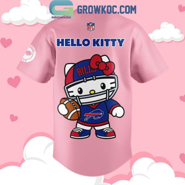 Buffalo Bills Hello Kitty In Pink Love Baseball Jersey