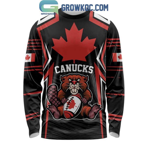 Canada Rugby Canucks Team Beaver and Maple Leaf Personalized Hoodie T-Shirt