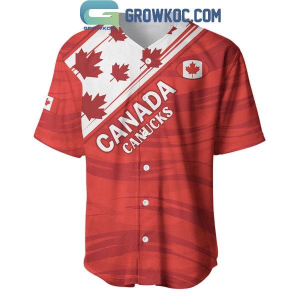 Canada Rugby Go Canucks Maple Leaf Pacific Personalized Baseball Jersey