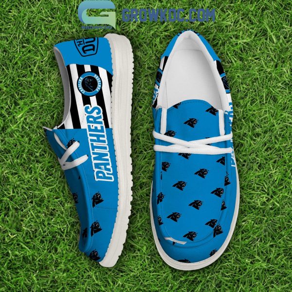 Carolina Panthers 2024 Version Personalized Hey Dude Shoes