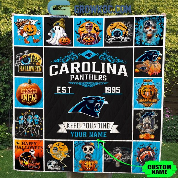 Carolina Panthers Keep Punding Est. 1996 Halloween Personalized Fleece Blanket Quilt