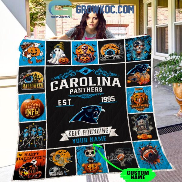 Carolina Panthers Keep Punding Est. 1996 Halloween Personalized Fleece Blanket Quilt