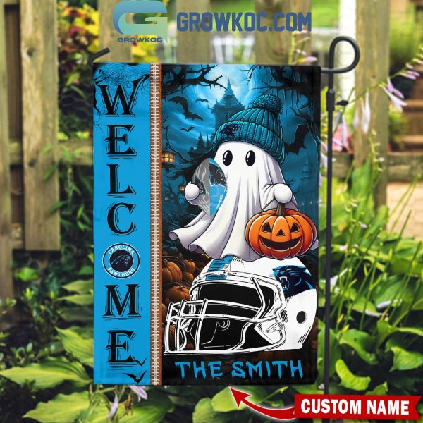 Carolina Panthers Welcome Halloween 2024 Personalized House Garden Flag