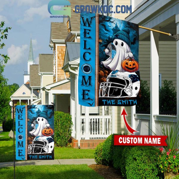 Carolina Panthers Welcome Halloween 2024 Personalized House Garden Flag