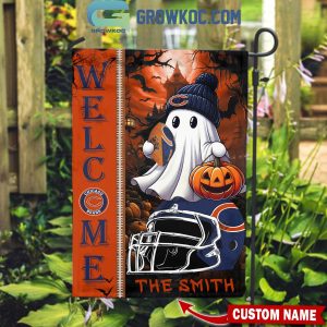 Chicago Bears Welcome Halloween 2024 Personalized House Garden Flag