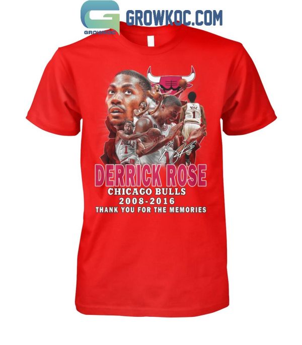 Chicago Bulls Derrick Rose 2008-2016 Thank You For The Memories T-Shirt