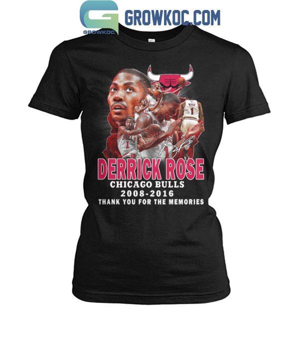 Chicago Bulls Derrick Rose 2008-2016 Thank You For The Memories T-Shirt