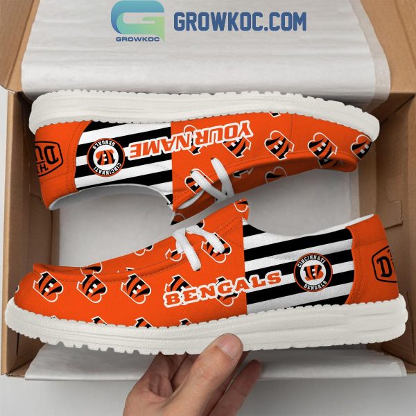 Cincinnati Bengals 2024 Version Personalized Hey Dude Shoes