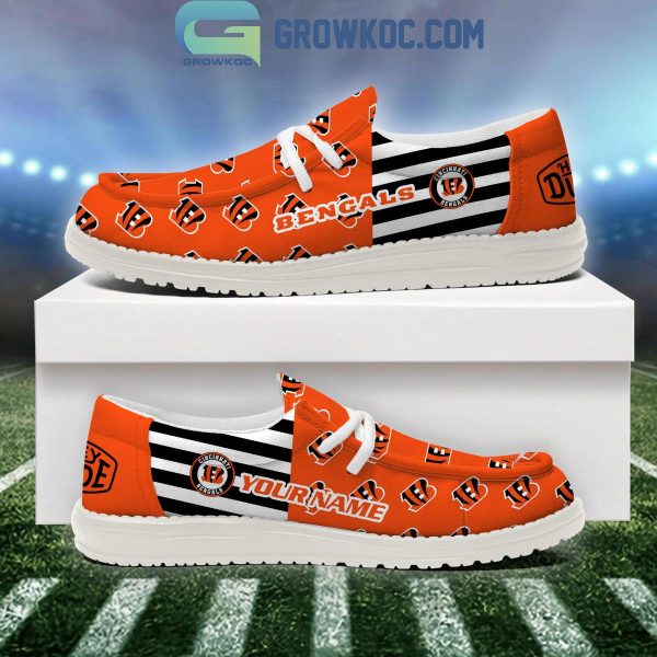 Cincinnati Bengals 2024 Version Personalized Hey Dude Shoes