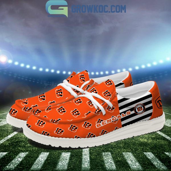 Cincinnati Bengals 2024 Version Personalized Hey Dude Shoes