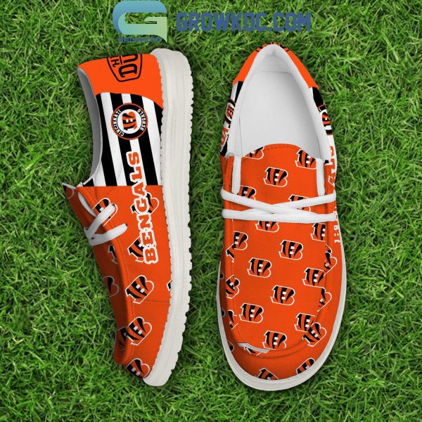 Cincinnati Bengals 2024 Version Personalized Hey Dude Shoes