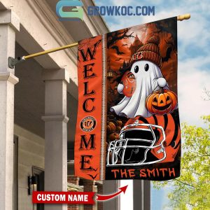 Cincinnati Bengals Welcome Halloween 2024 Personalized House Garden Flag