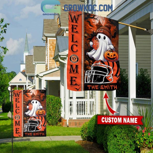 Cincinnati Bengals Welcome Halloween 2024 Personalized House Garden Flag