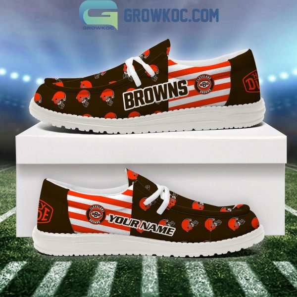 Cleveland Browns 2024 Version Personalized Hey Dude Shoes