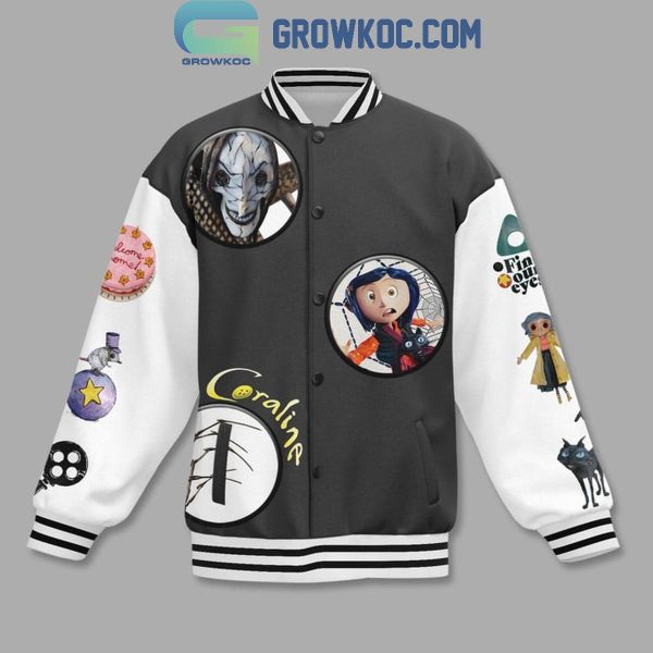 Coraline Find Your Eyes Baseball Jacket