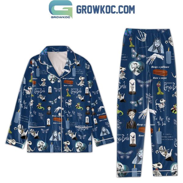 Corpse Bride Tim Burton 2024 Navy Version Polyester Pajamas Set