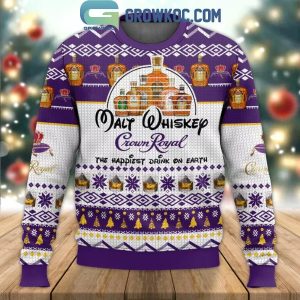 Crown Royal Happiest Drink Christmas Ugly Sweater