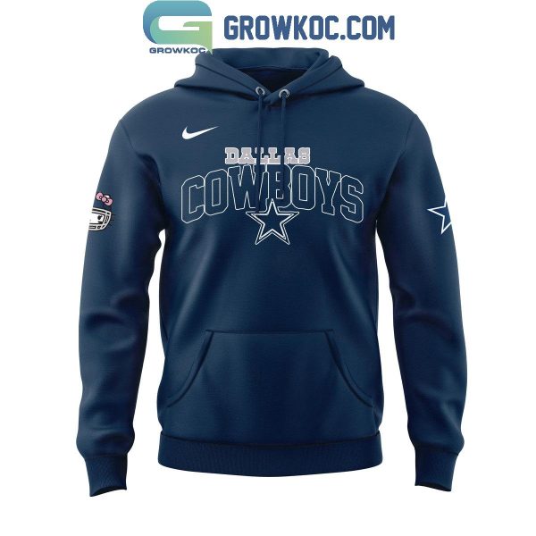 Dallas Cowboys 50th Anniversary Of Hello Kitty 2024 Navy Hoodie T-Shirt