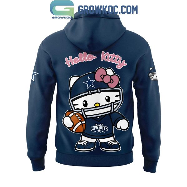 Dallas Cowboys 50th Anniversary Of Hello Kitty 2024 Navy Hoodie T-Shirt