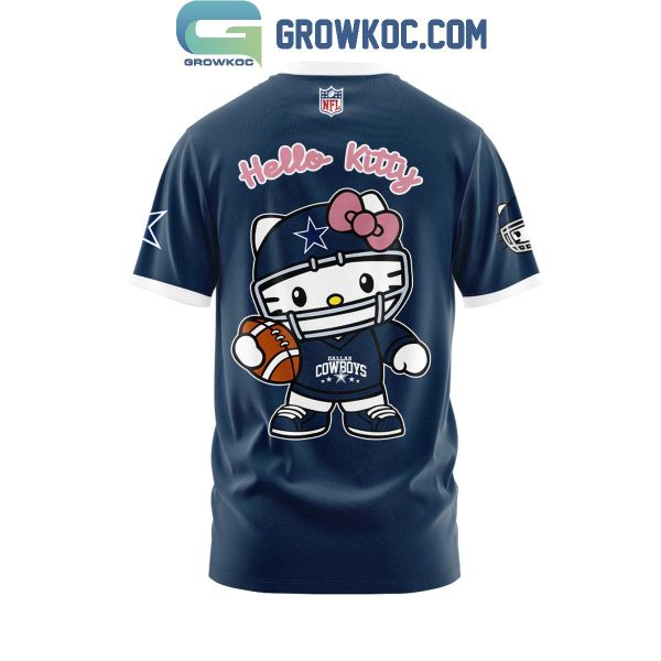 Dallas Cowboys 50th Anniversary Of Hello Kitty 2024 Navy Hoodie T-Shirt