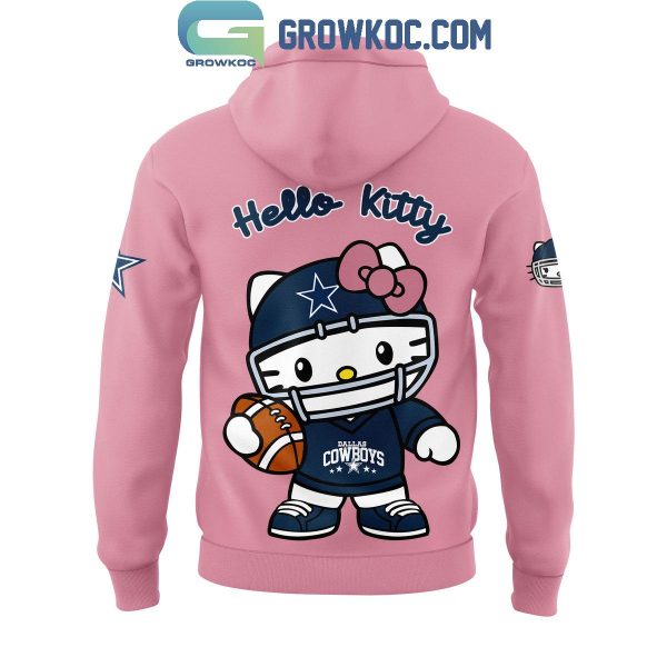 Dallas Cowboys 50th Anniversary Of Hello Kitty Pink Version Hoodie T-Shirt