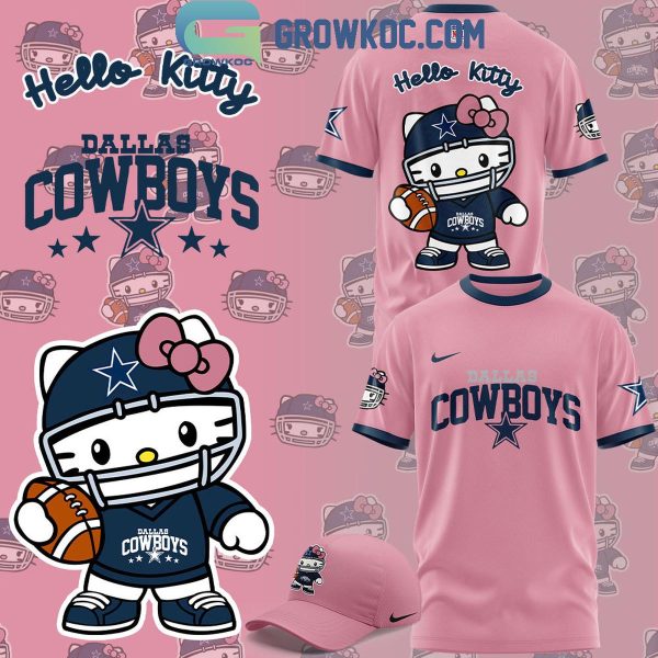 Dallas Cowboys 50th Anniversary Of Hello Kitty Pink Version Hoodie T-Shirt