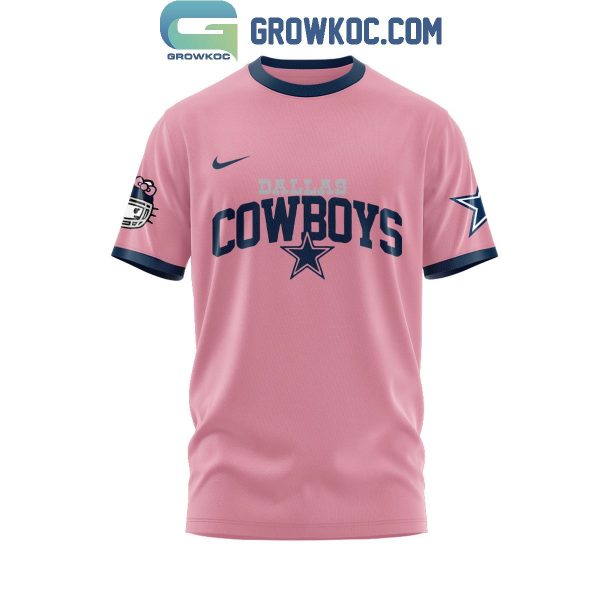 Dallas Cowboys 50th Anniversary Of Hello Kitty Pink Version Hoodie T-Shirt