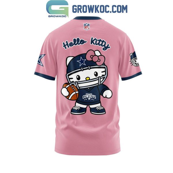 Dallas Cowboys 50th Anniversary Of Hello Kitty Pink Version Hoodie T-Shirt