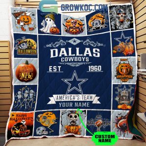 Dallas Cowboys America’s Team Est. 1960 Halloween Personalized Fleece Blanket Quilt