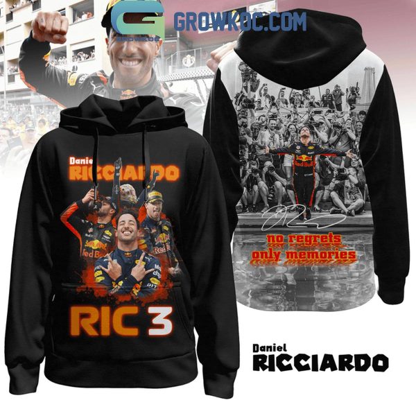 Daniel Ricciardo Ric3 No Regrets Only Memories Hoodie T-Shirt