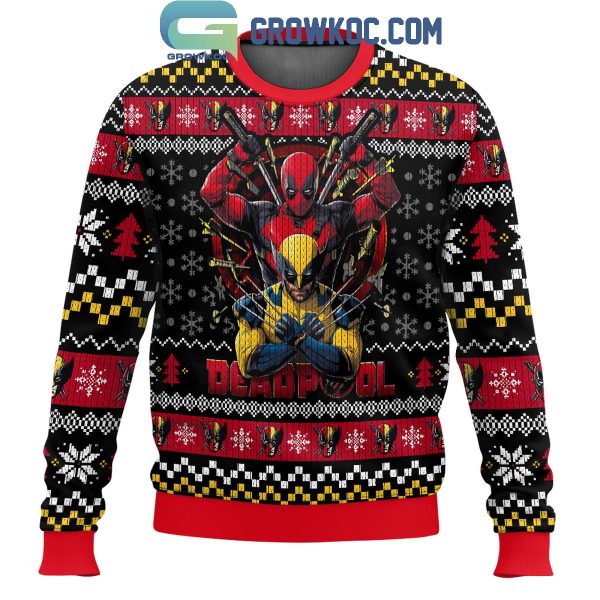 Deadpool X Wolverine Bye Bye Bye Christmas Ugly Sweater