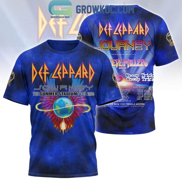 Def Leppard Journey Cheap Trick And The Heat In Tour 2024 Hoodie T-Shirt