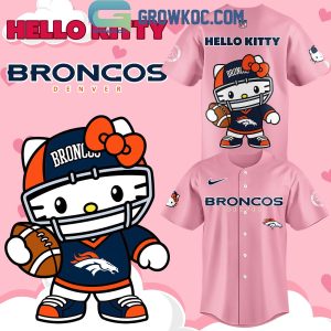 Denver Broncos Hello Kitty In Pink Love Baseball Jersey