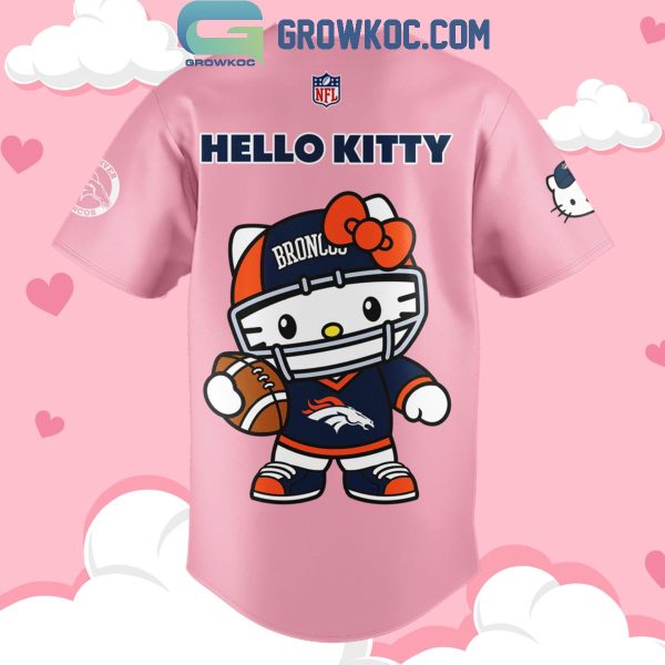 Denver Broncos Hello Kitty In Pink Love Baseball Jersey