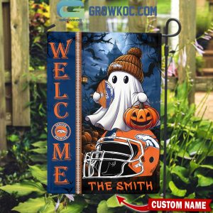 Denver Broncos Welcome Halloween 2024 Personalized House Garden Flag