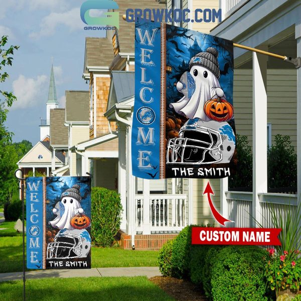 Detroit Lions Welcome Halloween 2024 Personalized House Garden Flag