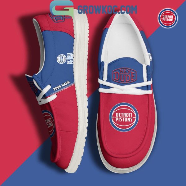 Detroit Pistons 2024 Personalized Hey Dude Shoes